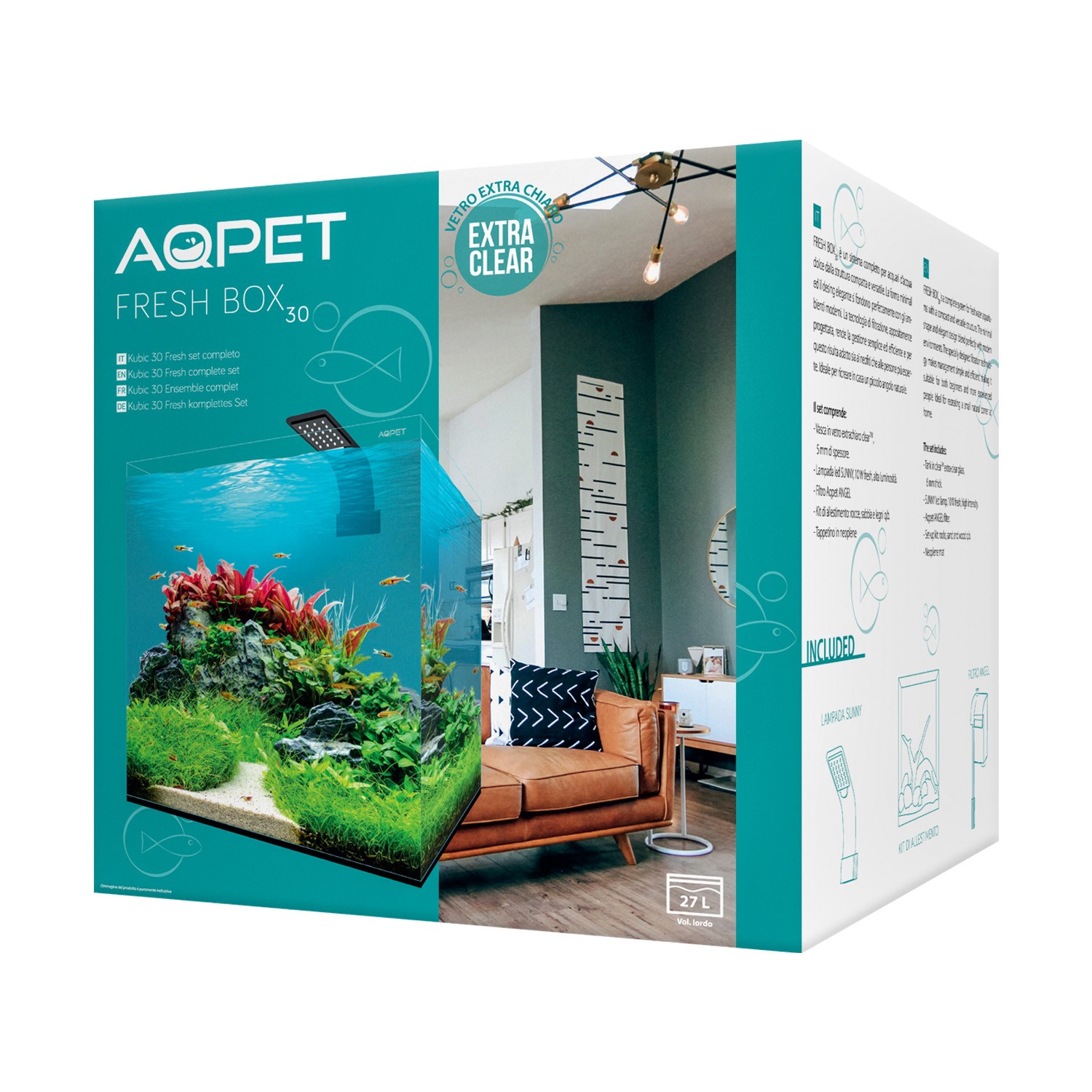 KIT completo Fresh Box 30 AQPET (vasca+luci+filtro+allestimento)